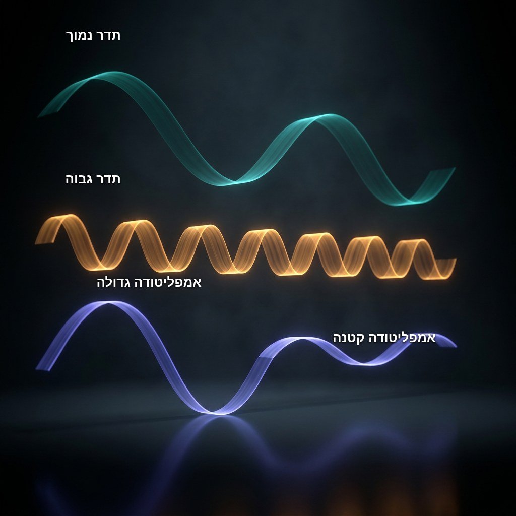 גלי קול בתדרים ואמפליטודות שונות